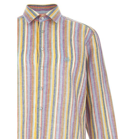 Etro Men's Striped Linen Shirt